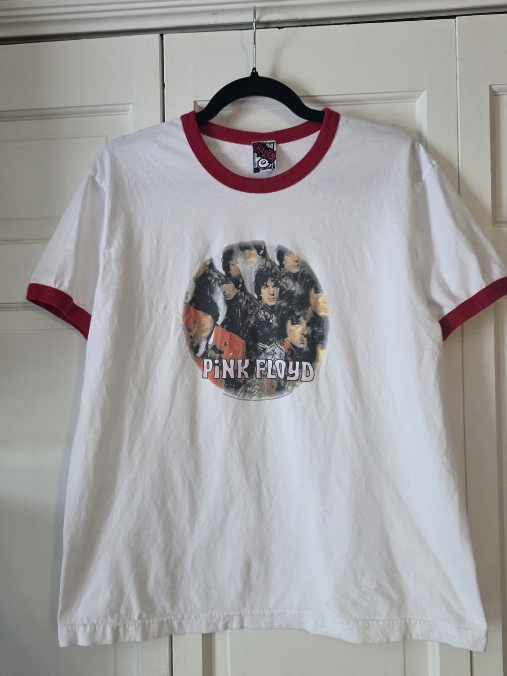 Pink Floyd Ringer Tee White Red Graphic Band Shirt Y2K Grunge Size Large - Picture 4 of 7